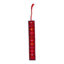 'Hand Crafted Multi-Color Embroidered Cotton Bookmark'