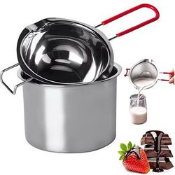 Ciotola per sciogliere in acciaio inox, pentola per sciogliere il cioccolato, strumento per fonduta di formaggio e dolci, pentola per sciogliere lo zucchero, ciotola per sciogliere a bagnomaria,