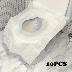 10PCS Biodegradable Disposable Plastic Toilet Seat Cover Portable Safety Travel Bathroom Toilet Paper Pad Bathroom Accessory