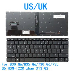 New US UK Language Backlit Keyboard For HP 830 G6/835 G6/730 G6/735 G6 HSN-I22C zhan X13 G2 Notebook PC Replacement Keyboard