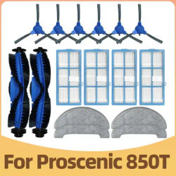Compatible For Proscenic 850T Robotic Vacuum Cleaner Main Side Brush Hepa Filter Mop Cloths Spare Parts Replacement Accessories