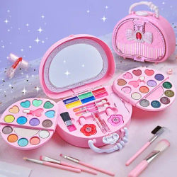 Kids Washable Makeup Girl Toys - Kids Makeup Kit for Girl, Real Make Up Set, Birthday Gift Toys for Girl 4 5 6 7 8 9 10 Year