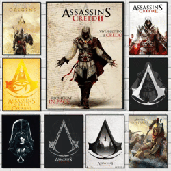 Game A-Assassins C-CreedES Poster Waterproof Wall Art High Quality Print Movie Posters For Living Bedroom Retro Room Decor Gift