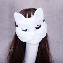 1/2/3-10pcs Masquerade Cat Face Mask Blank Mask Cat Diy Mask Animal Half Facemask Paintable Blank Mask Party Cosplay Accessories