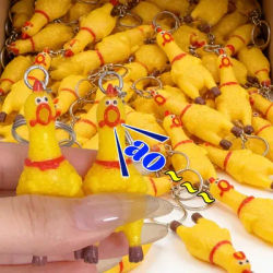 1-5pcs Scream Chicken Voice Chicken Keychain Mini Rubber Squeeze Screaming Chick Yellow Shrilling Screaming Chicken Keychains