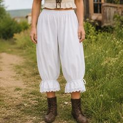 Vittoriano Medievale Rinascimento Pantaloni Costume da cameriera Contadina Pizzo Costume Per donna Halloween Carnevale Feste Performance Fiera Rinascimentale Adulti Pantaloni Primavera Estate