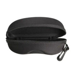 1PCS EVA Zipper Sunglasses Case With Hook Portable Shockproof Eyeglasses Storage Box Large Size Sun Glasses Protective Pouch