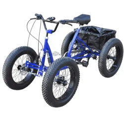 4 Wheel Bicycle Cargo 20 Inch Fat Tire Off-Road Pedal Quad Bike 4 Wheel Seven Speed Transmission Vehicle Snow Bike For Adults