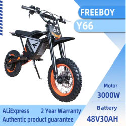 FREEBOY Y66 48V 30Ah battery adult E-bike 3000W Electric bike,12-inch front wheel and 10-inchrear wheel off-road tires E-Mountain bike