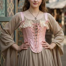 Medievale Rinascimento Corsetto Corpetto Fata Nobildonna Jacquard Allacciato Floreale Costume Per donna Reale Halloween Carnevale Casual Quotidiano Fiera Rinascimentale LARP Adulti Corsetto Primavera