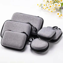 Mini sac de rangement EVA, pochette de transport, étui à fermeture éclair pour écouteurs Airpod/téléphone/câble de chargement, accessoires numériques, 1 pièce