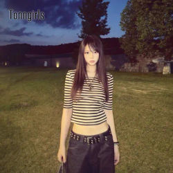 Tonngirls Y2k Fairycore imprimé t-shirt femmes trois quarts japonais 2000s culture hauts Streetwear américain rétro Grunge hauts mince
