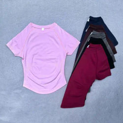 Haut de sport à manches courtes Df Impact pour femme, haut de gym, crop top léger, t-shirt de yoga, t-shirt de sport long, vêtements de fitness