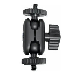 Bras magique à double tête sphérique avec boule de 15 mm 360 ° Support d'extension à vis 1/4 pouces pour caméra Gopro DSLR, moniteur, lumière vidéo, micro, trépied