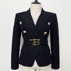 S-5XL2022 printemps et automne nouvelle mode de haute qualité petit costume B Home Lion bouton court noir et blanc Jacquard veste Blazers