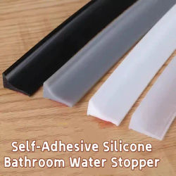 Self-Adhesive Silicone Bathroom Water Stopper Water Retaining Strip Bendable Bathroom Door Washing Machine Shower Dam Barrier