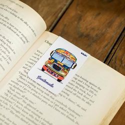 Trip to Joy,'Printed Magnetic Bookmark with Colorful Chicken Bus Portrait'