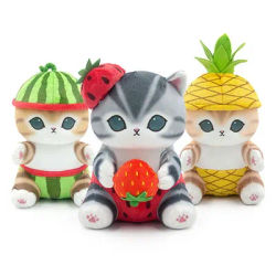 Official Licensed Mofusand Shark Cat 25cm, Fruit Themed Plush Toy, Cute Stuffed Animal, Soft Pillow Gift