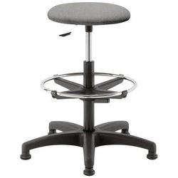 Tabouret Tissu Gris Rep/pieds Assise Hteur 53 A 73 Cm - Linea Fabbrica