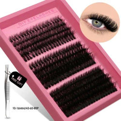 300pcs DIY Mink-Like Fake Eyelashes | 30D/40D/50D/60D/80D/100D 5D Effect | 0.07mm Curly Thick 10-16mm Mixed Lengths | For Daily