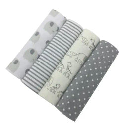 NEW color 4PCS/PACK 100% Cotton Supersoft Flannel Receiving Newborn Baby Blanket Swaddle Baby Bedsheet 76*76CM Baby Blankets