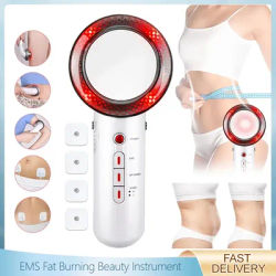 Face Reduction 3 In 1 EMS Infrared Ultrasonic Body Massager Anti Cellulite Fat Burner Weight Loss Infrared Slimming Machine