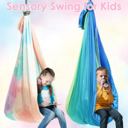 Sensory Swing Comfortable Kids Sensory Hammock Holds up to 200 lbs Indoor Cuddle Swing with 360° Swivel Hardware for Children