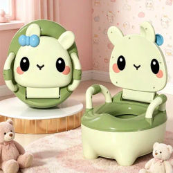 Upgraded Cute Rabbit Baby Toilet Children's Potty 1-6 Years Old Seat Baby Potty Portable Stool Boys & Girls Safe Trainer Seat WC