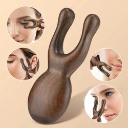 Sandalwood Wooden Gua Sha Tool - Facial Head Nose Eye Massage Acupressure Tool for Face Myofascial Relief