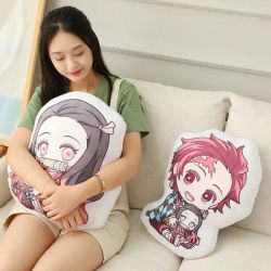45cm Demon Slayer Plush Pillow Doll - Cute Soft Toy with Characters Tanjirou Nezuko Zenitsu Giyuu Kanao Kamado Ideal Gift