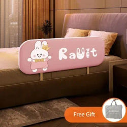 Cartoon Baby Bed Guardrail No-install Baby Safety Bed Barrier Anti Fall Travel Beds Rail Protection Portable Folding Bed Fence