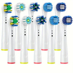 Têtes de brosse à dents de rechange, 10 pièces, compatibles avec oral-b Braun, têtes de brosse à dents électrique professionnelle