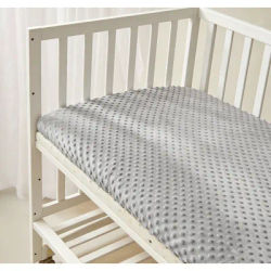 1pc Solid Grey Soft & Comfortable Baby Crib Sheet, Suitable For Summer