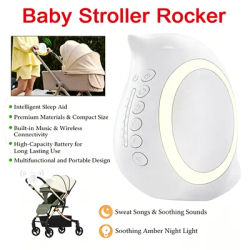 Portable Outdoor Baby Stroller Rocker with Night Light Multi-functional Wireless Bluetooth Sleep Aid Vibrating Soothing Music