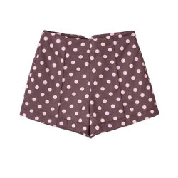Shorts taille haute marron à pois pour femmes, bas décontractés d'été