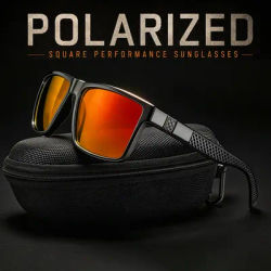 Lunettes de soleil polarisées carrées AWGSEE pour hommes et femmes, protection UV400, pour la conduite, la pêche, en plein air, avec étui, lentilles photochromiques, coffret cadeau