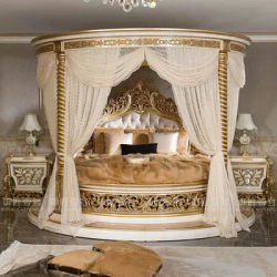 French Queen Size Bedroom Beds European Modern Double Adults Luxury Victorian Round Bed Italian Royal Full Set Furniture