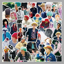 KPOP 50pcs GD stickers of G-Dragon, celebrities, waterproof decorative water cup, computer, mobile phone,gift,Holiday present