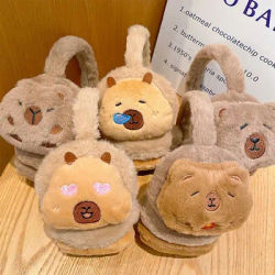 Cache-oreilles mignons en forme de capybara, coupe-vent, cache-oreilles d'hiver, doux, dessin animé, protection contre le froid