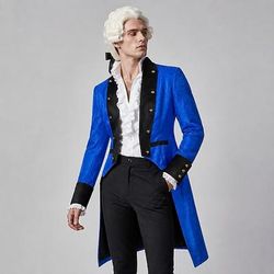 Retrò Vintage Medievale Rinascimento Cappotto Lunghe Gentiluomo Nobile Jacquard Costume Per uomo Halloween Carnevale Performance Fiera Rinascimentale LARP Adulti Cappotto