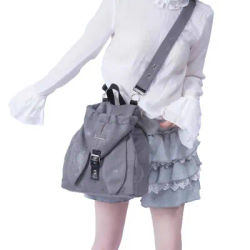 Sac à dos japonais mignon avec oreilles de lapin, sac d'école polyvalent pour femmes, sacoche à bandoulière de grande capacité pour filles