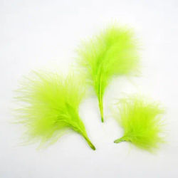100 pcs Fluorescent Green Feathers 6-12cm pluma for DIY Crafts Costume Party Decorations Bulk Bright Neon Color