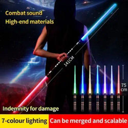 75cm RGB Light Saber 2 In 1 7-color/1 Color Lightsaber For14+ Kids Laser Sword Toy Party Glow Swords
