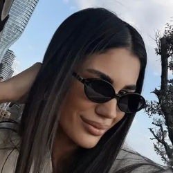 Lunettes de soleil élégantes Y2K pour femmes, style hip-hop, vintage, petites ovales, motif léopard noir, nouvelle marque tendance, dégradé