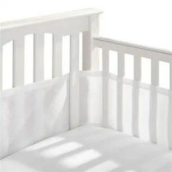 Solid Color Breathable Mesh Baby Crib Pads Soft Baby Crib Cushion Bumper And Bedding Accessories For Baby Crib
