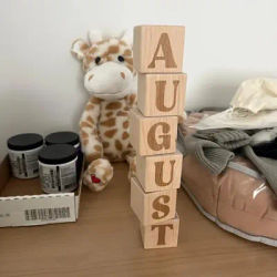 Personalized Wooden Baby Name Blocks Custom Baby Shower Gift Nursery Decorate Newborn Photography Props Gender Reveal Accessory