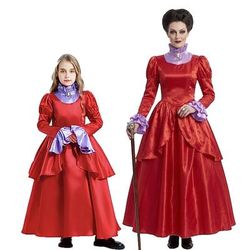Ispirato al Paese delle Meraviglie Regina Reale Rossa Vestito Personaggio classico delle fiabe Cosplay for Ragazze Bambini Adulti Halloween Carnevale Settimana del libro Performance Palcoscenico