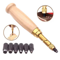 DIY Leather Punch Rotary Perforator 6-piece Belt Punch Automatic Belt Punch Replaceable Multi-head Belt Perforator