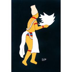 Dipo II,'Bright-Palette Dipo Girl Wall Art Made of Cotton Textiles'