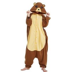 Costume da band di animali Pigiama Kigurumi Costume di fantasia Costume tutina Fantasia animale Orso Cartone animato Caldo Costume Divertente Comodo Adulti Unisex Uomini e Donne Halloween Carnevale
